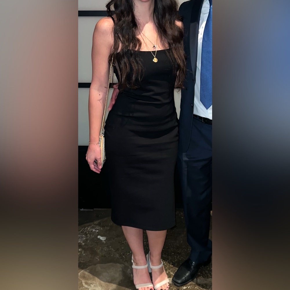 Lulus Paulina Black Bodycon Midi Dress